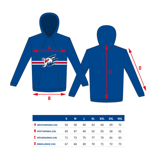 Hoodie Eishockeystadt Mannheim 23, M Hoodie Eishockeystadt Mannheim 23, M